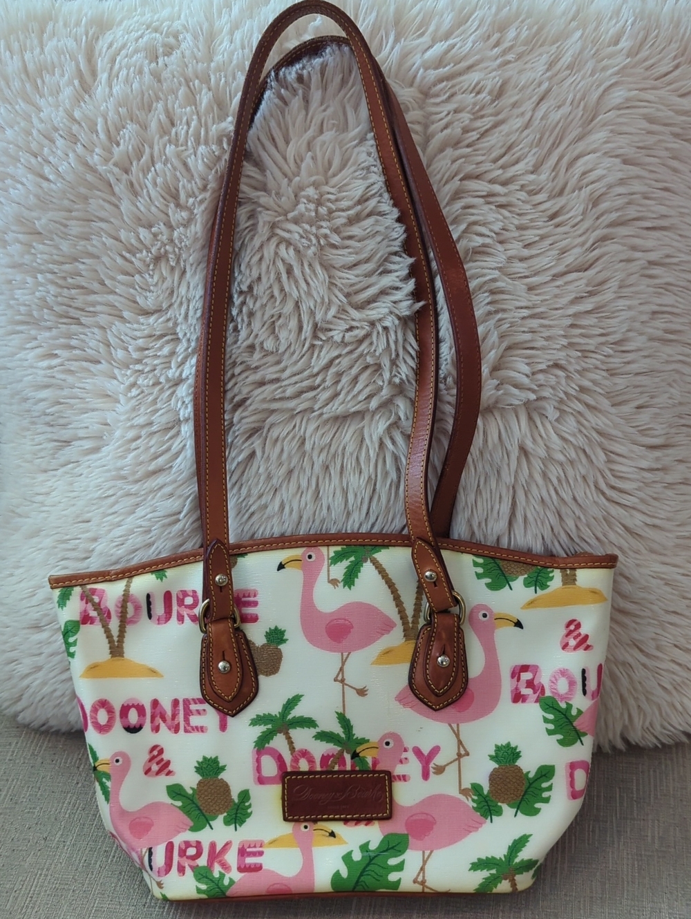 Dooney & Bourke Pink Flamingo East West Shopper Tote